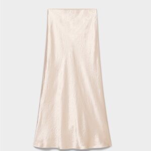 Aritzia Babaton Slip Satin Midi Skirt Color Denude NWT